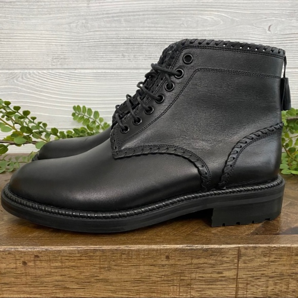 Saint Laurent Black Combat Boots with Tassels - Picture 3 of 15